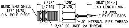 MP75TX00 Magnetic Proximity Sensor, 100 rpm Switching Speed