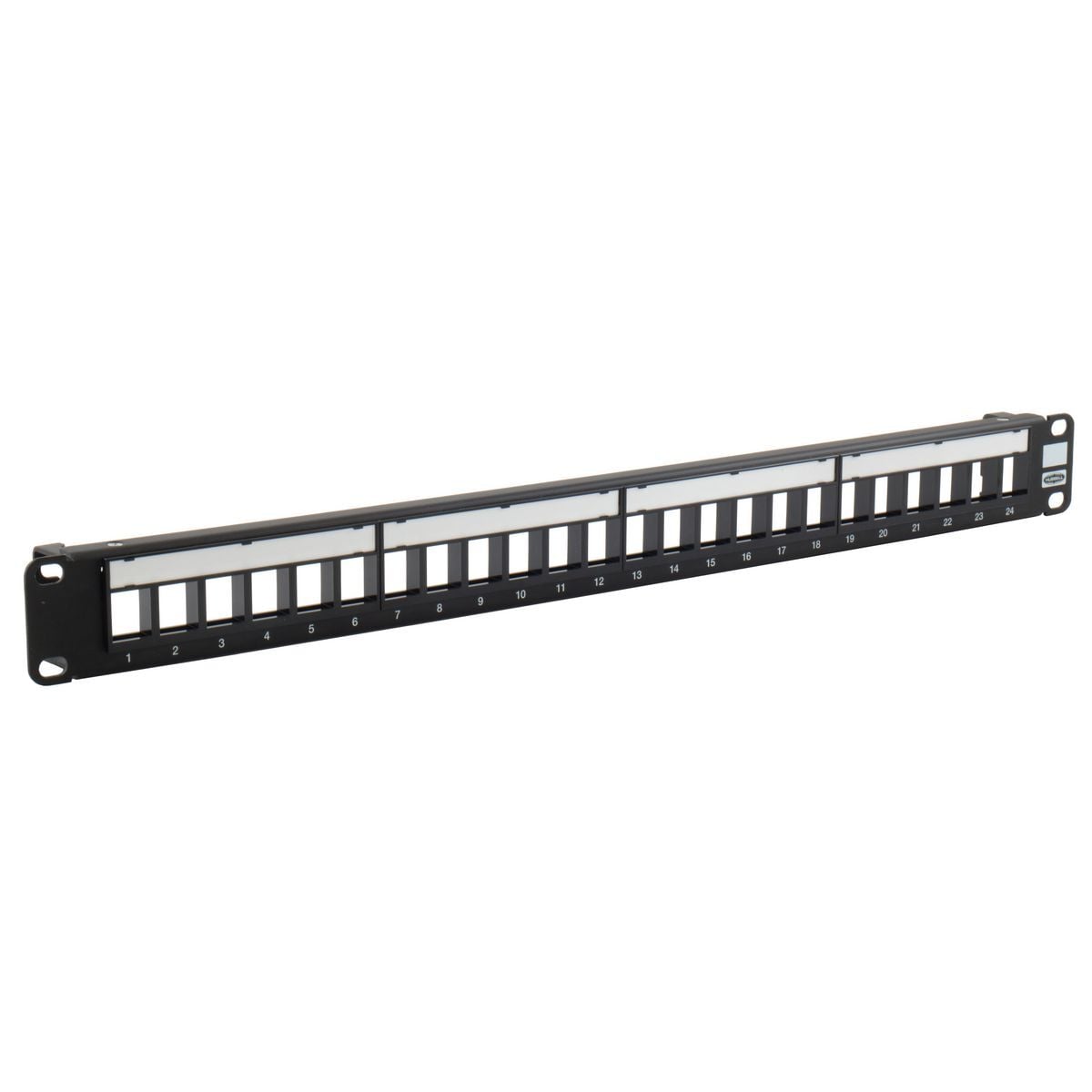 HPJ24 1-Rack Flat Unloaded Jack Panel, 24 Ports, Cat 6A/6/5e