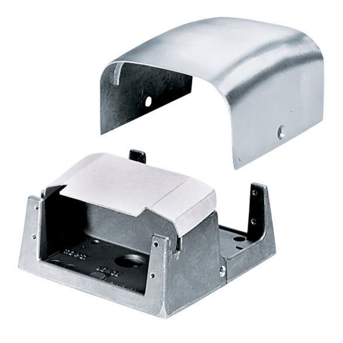 FR80AL Lo-Con 2-Gang Standard Pedestal Housing, For Use With PT7XC Fire Rated Poke Through Box, Aluminum