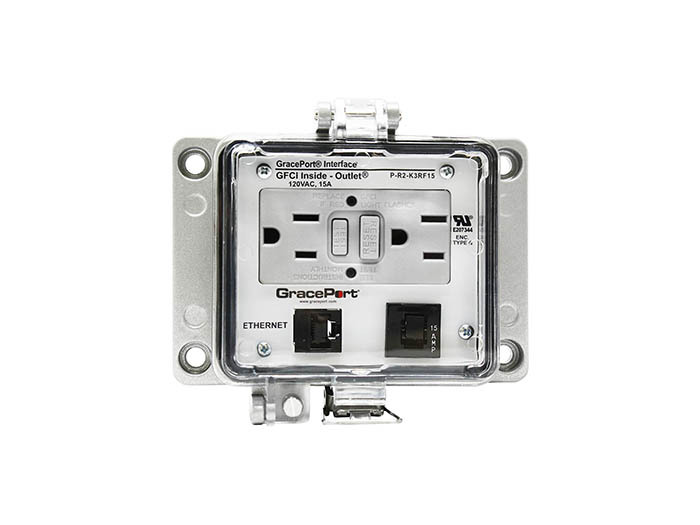 P-R2-K3RF15 Bulkhead Computer Port Connector Interface, Plastic Housing