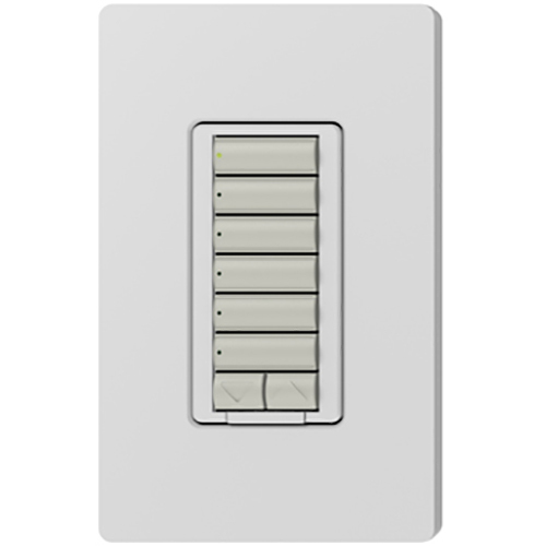 RRD-W6BRL-PD seeTouch LED+ Wall Keypad for RA3 Systems, 6-Button with Raise/Lower, Neutral Required, 120V, Palladium
