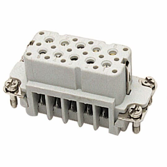 FS110A Pos-E-Kon A Series Compact Terminal Insert, 10 Positions, 18 to 14 AWG Wire, Female Screw Connection, Glass Filled Thermoplastic