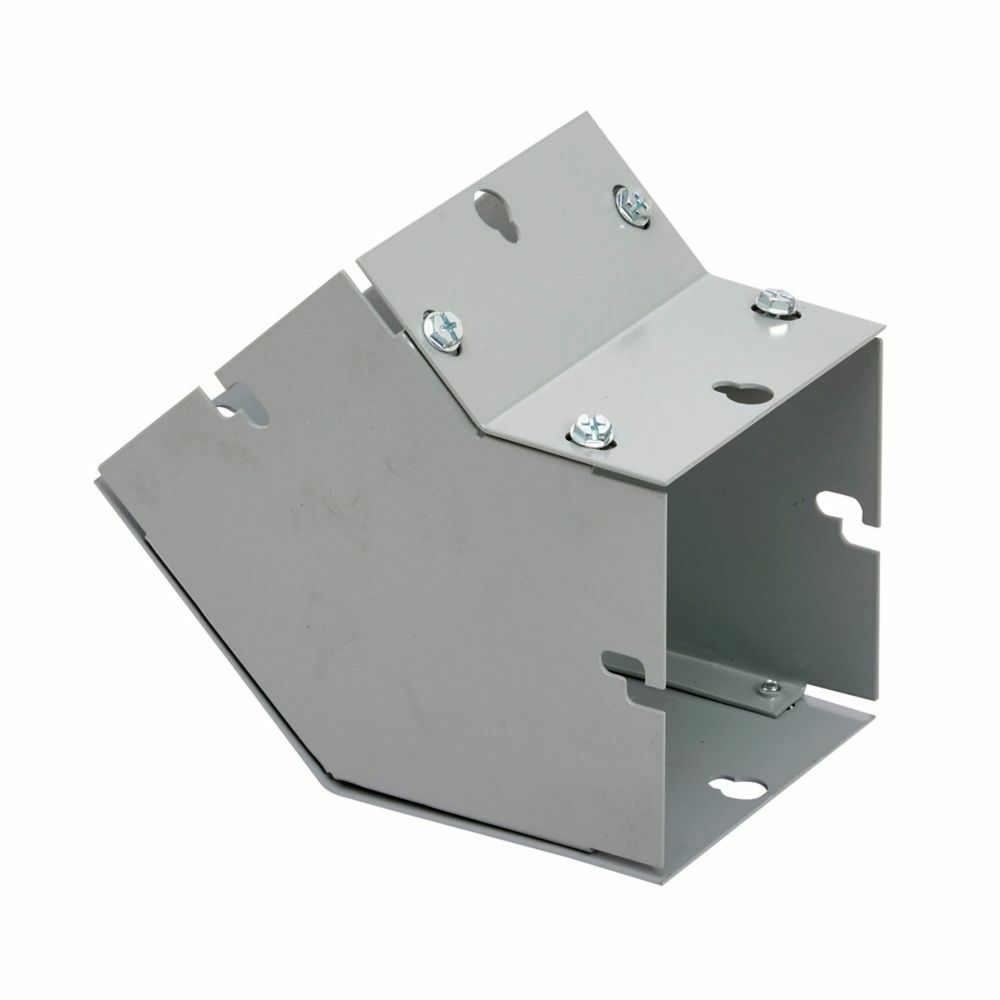 wireway elbow fitting, Lay-in, 90? elbow, combo opening, NEMA 1 rated, Steel, ANSI 61 gray painted
