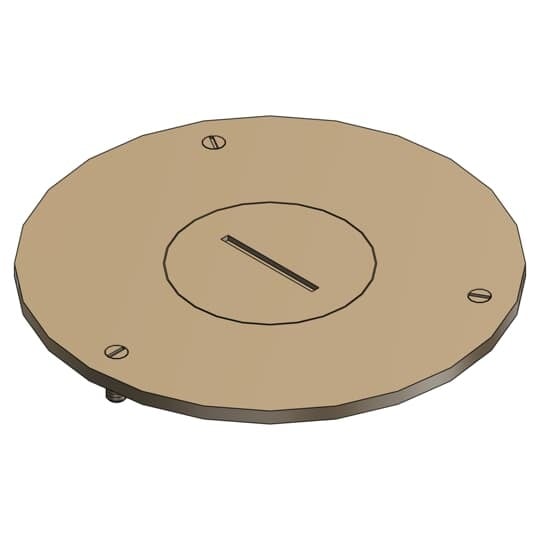 P-60-1-1/4 Steel City Cover Plate, 4 in Dia, Brass