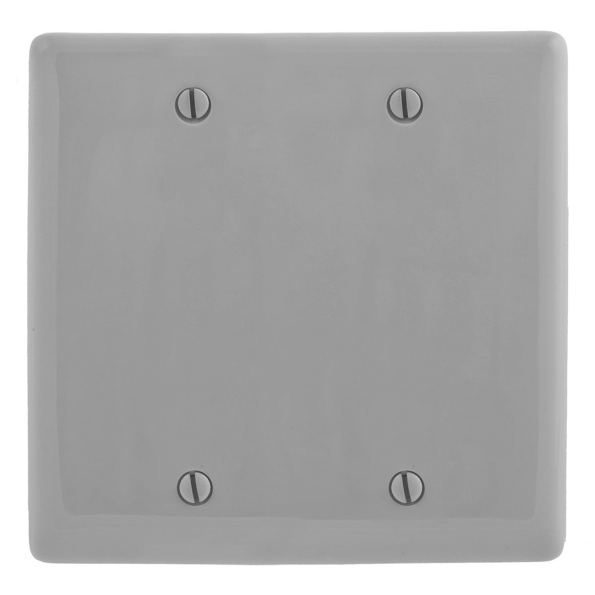 NP23GY Standard Blank Wall Plate, 2 Gangs, 4.68 in W x 4.63 in H, Nylon, Gray