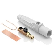 15D21-W 15 Series Cam Type Detachable Taper Nose Plug With 15D21-C Contact and 15SDM-48W Insulator, 600 VAC, 140 A, 8 to 4 AWG Wire, Male/Single Set Screw Connection, NEMA 3R NEMA Rating