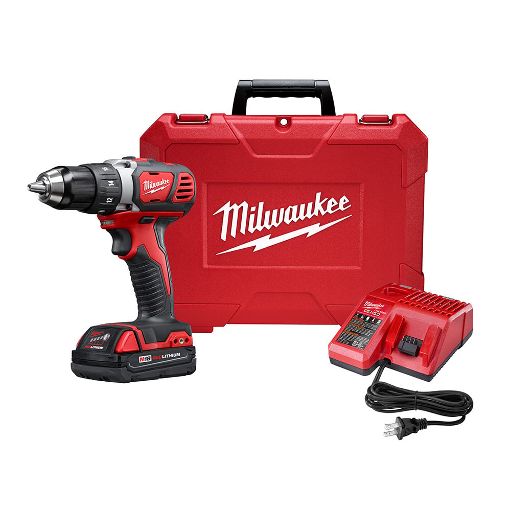 2606-22CT M18 Cordless Drill/Driver Kit, 1/2 in Chuck, 18 V DC, 0 to 400/0 to 1800 rpm No-Load, 7-1/4 in OAL, Li-Ion Battery