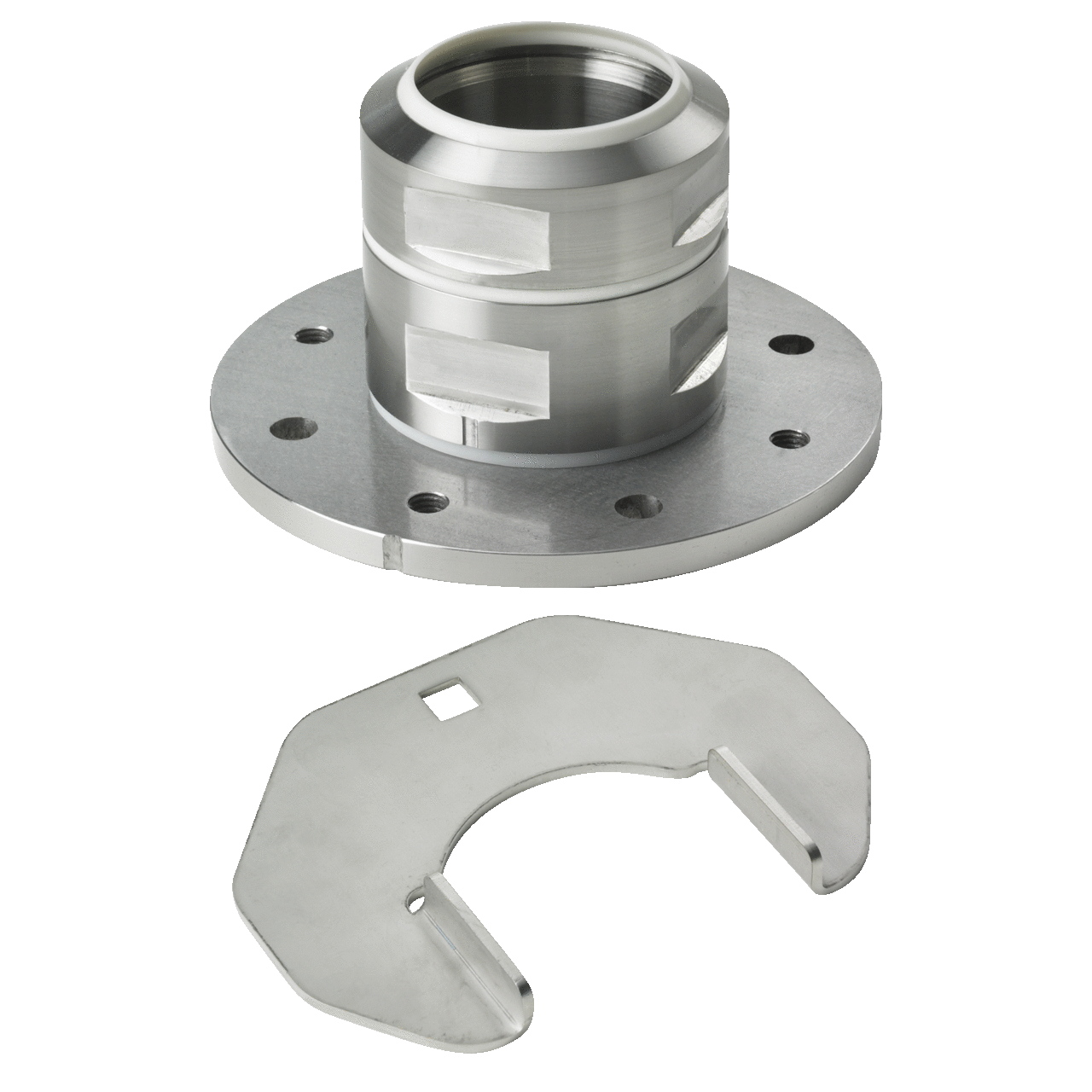 SSBBSS Syspend VM9 Swivel Base Bracket, 6.5 in Dia x 3.52 in L, For Use With SYSPEND HMI Sanitary Enclosures, 304 Stainless Steel