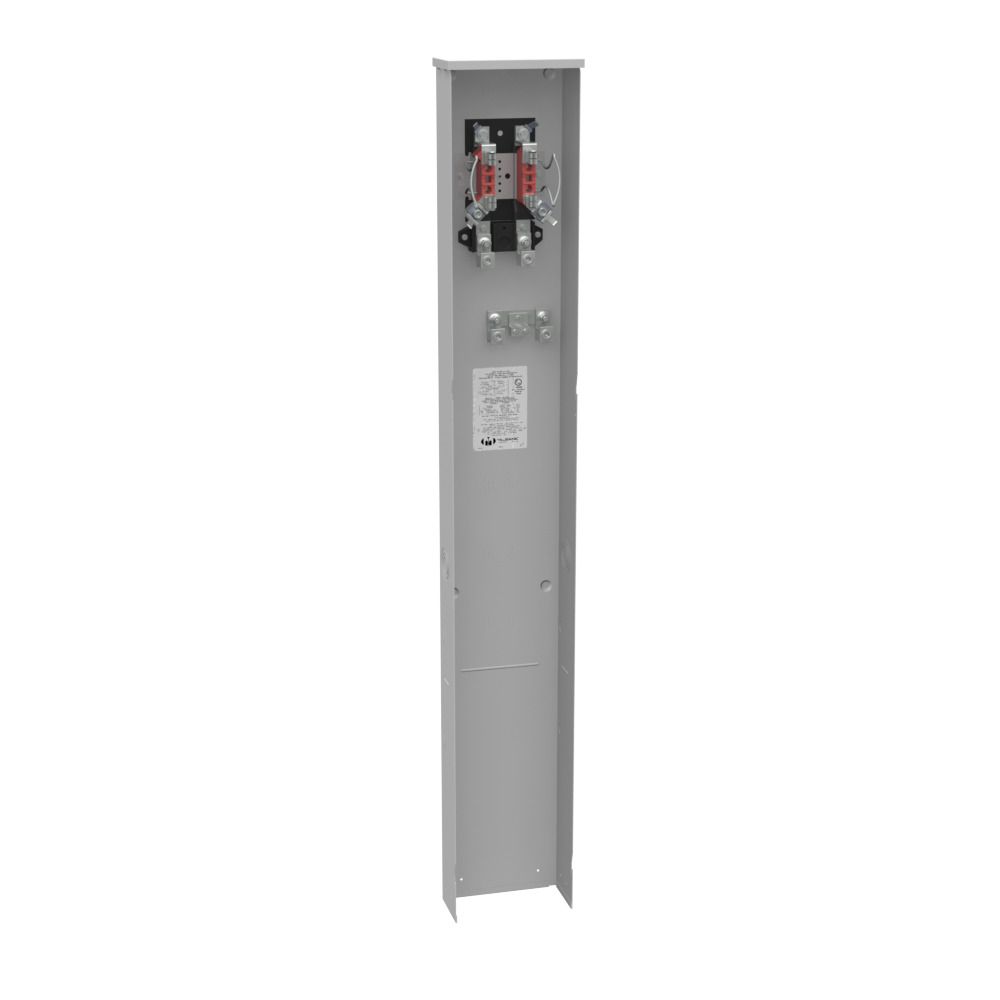 U3358-O-KK Single Position Meter Socket, 200 Amp, 1 Phase, Ringless, Horn, 4 Term, UG, 600V, Single Pedestal Direct Bury