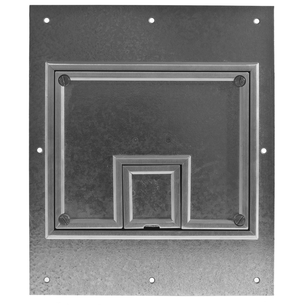 CFB7CVRALU Floor Box Cover, 12 in L x 12.2 in W, Beveled Edge Cover, Aluminum