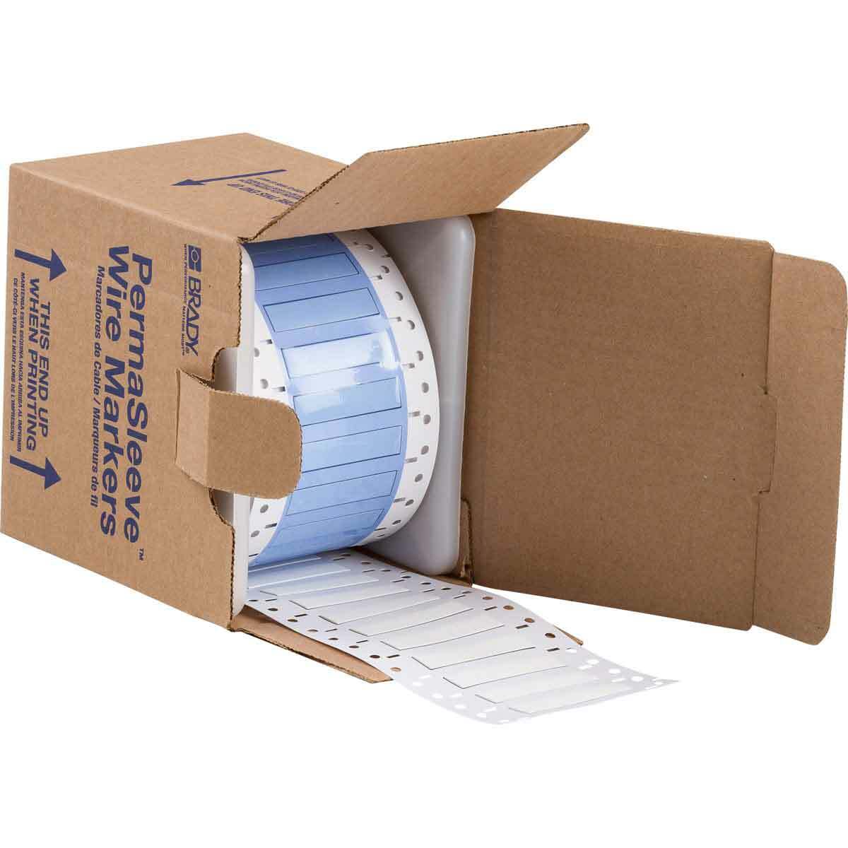 PS-250-2-WT-S-2 PermaSleeve 1-Sided Heat Shrink Wire Marker Sleeve, 16 to 8 AWG Wire, 1 in L x 1 in W, B-342 Polyolefin