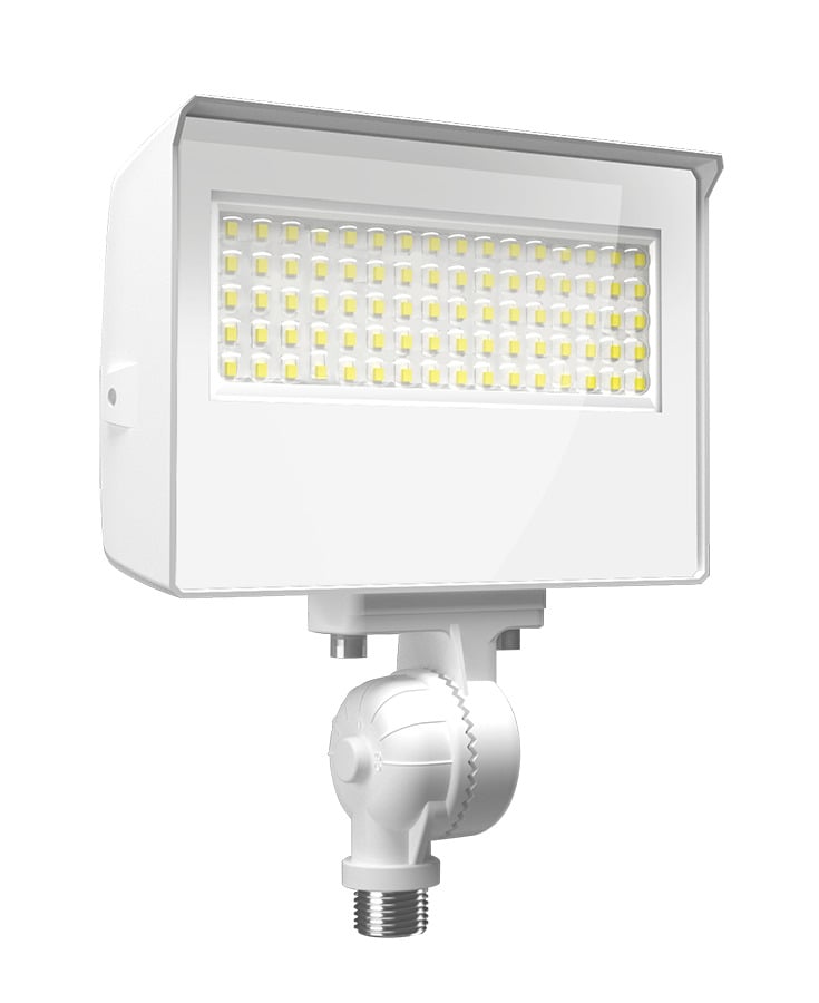X22-35W LED Flood Light, 35W/30W/25W/20W, 3000K/4000K/5000K, Knuckle and Yoke, Photocell, White, 120-277V