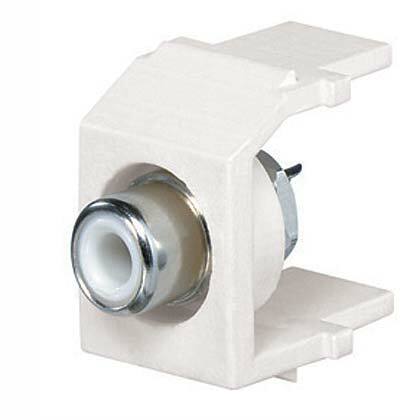 NKRSMWIWY NetKey Keystone RCA Module, Female Connector, 1 Ports, Solder Termination, Snap-Fit Mount, Off-White
