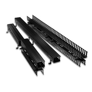 4980L-VFO Versi-Duct Front Vertical Cable Management With Black Snap-On Cover, 4.22 in W, ABS, Black