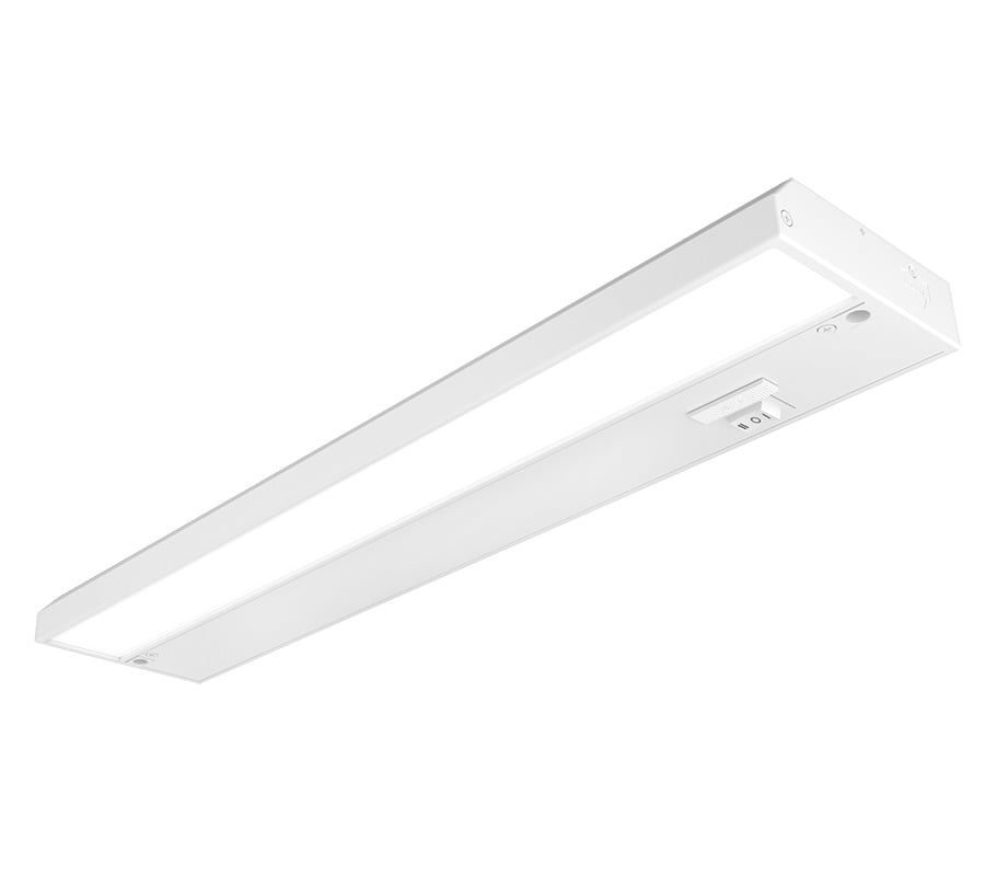 KNOOKFA16W Field Adjustable LED Undercabinet Fixture With Switch, Injection Molded Endcap, 8.9/9.1/9.4 W Fixture, 120 to 277 V, Powder Coated Housing