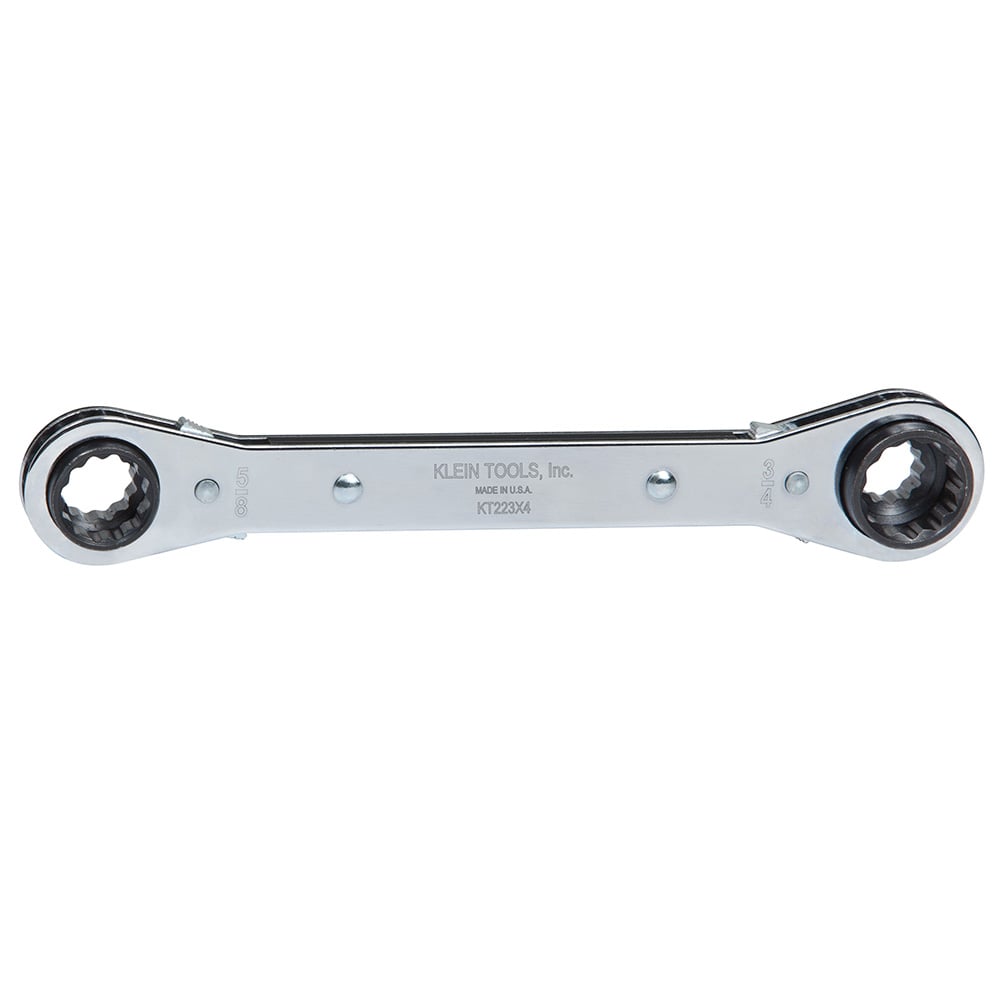KT223X4 Linemans 4-in-1 Combination Ratcheting Box Wrench, 1/2 to 3/4 in Wrench, 12 Points, 9 in OAL, Polished Chrome