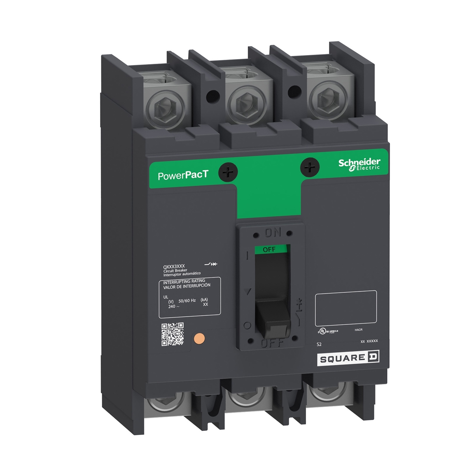 QBL32080 Molded Case Circuit Breaker, 80 Amp, 3 Pole, 240V