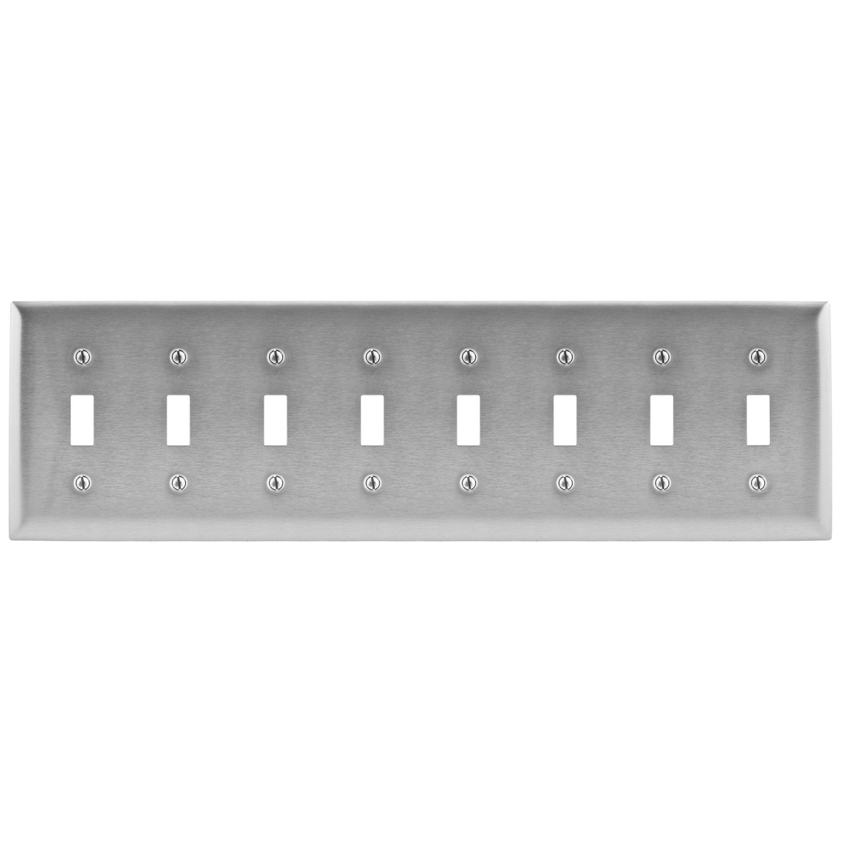 SS608 Standard Wall Plate, 8 Gangs, 302/304 Stainless Steel