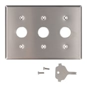 84073-40 Standard Size Traditional Wall Plate, 3 Gangs, 6-3/8 in W x 4-1/2 in H, 430 Stainless Steel