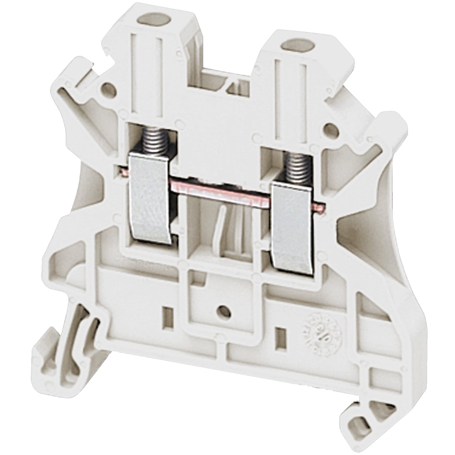 NSYTRV22WH Linergy 1-Level 2-Terminal Feed-Thru Terminal Block, 1 kV, 24 A, 26 to 12 AWG Solid/Stranded Wire, 1 Poles, DIN Rail Mount