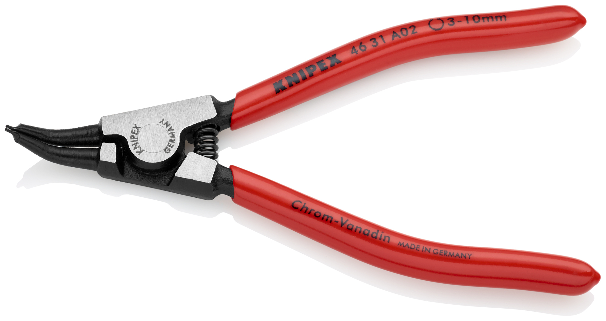 External 45° Angled Snap Ring Pliers-Forged Tips, 5 1/2 in., Plastic coating, 1/32 in. Tips