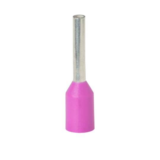 F4008 Sta-Kon Insulated Wire Ferrule, 22 AWG Copper/Stranded Conductor, 0.416 in L, Copper, Purple