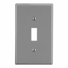 Hubbell Wiring Device Kellems,Wallplates and Box Covers, Wallplate,Non-Metallic, 1-Gang, Toggle Opening, Gray