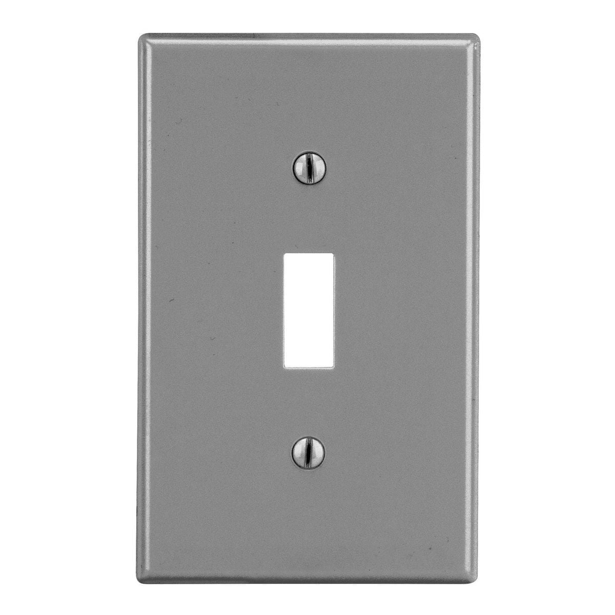 P1GY Non-Metallic Standard Wall Plate with Pre-Inserted Captive Screw, 1 Gangs, 2.88 in W x 4.63 in H, Polycarbonate Thermoplastic, Gray