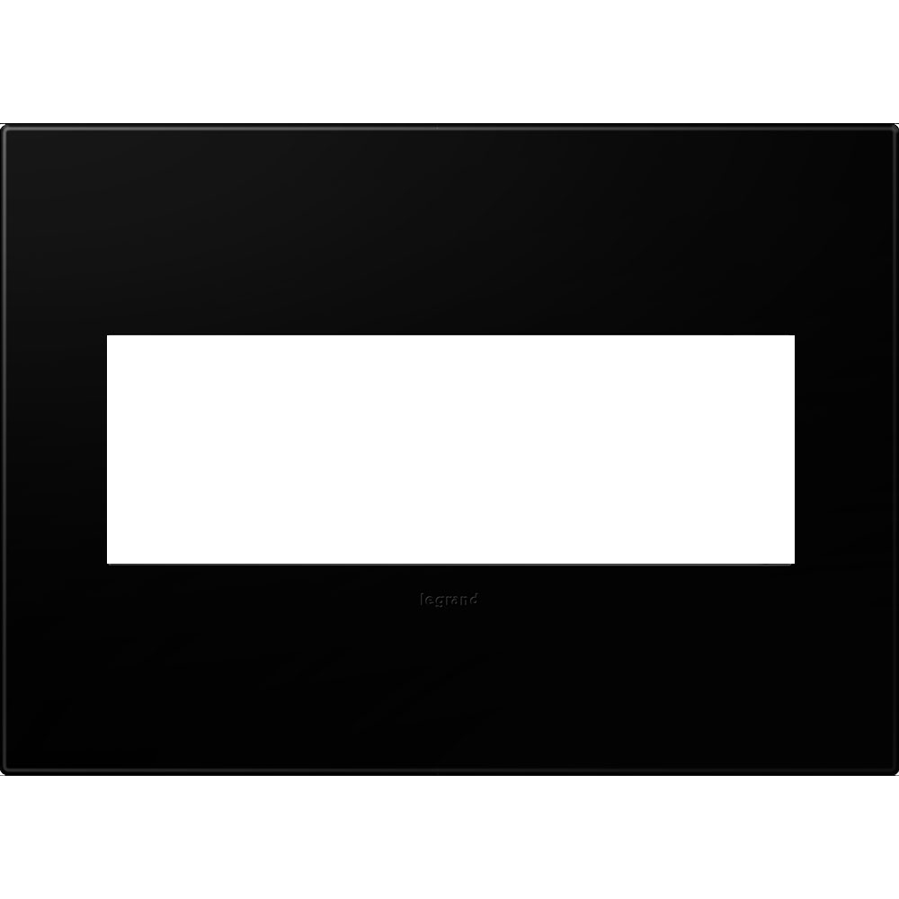 AWP3GNK4 Adorne Designer Wall Plate, 3 Gangs, 7.06 in W x 5.13 in H, Plastic, Black