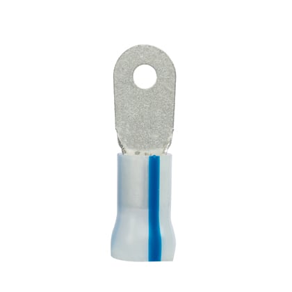 PK6-10R-T Pan-Term Loose Piece Ring Terminal, 6 AWG Conductor, 1.6 in L, Insulation Grip Sleeve/Standard Barrel, Copper, Blue