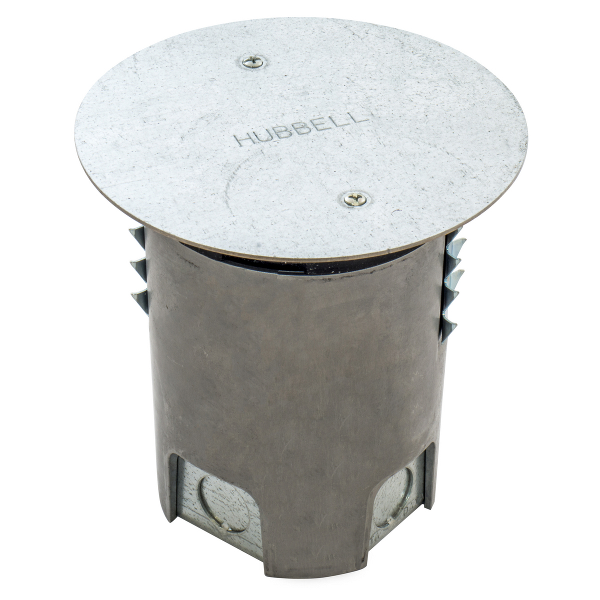 AFBS1R4BASE Fabricated Raised Access Standard Floor Box With Temporary Installation Cover, Cast Iron, 5 Knockouts, 5.65 in H