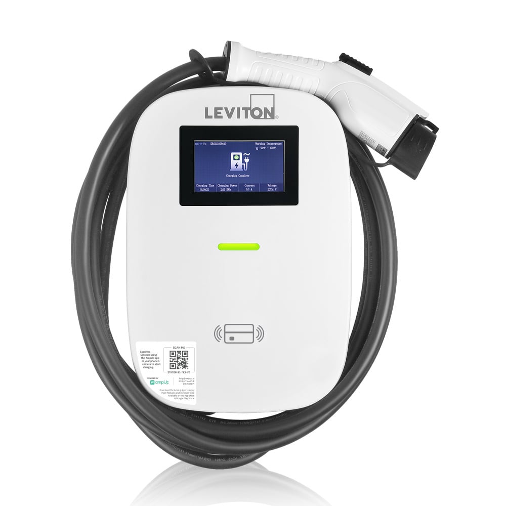EV80S EV Series Level 2 Electric Vehicle Charging Station, 208/240 V AC, 80 A, 1 Phase, 7 AWG Wire, NEMA 3R Enclosure