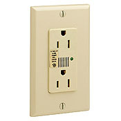7280-I Decora Plus 2-Pole 3-Wire Type 3-Duplex Self-Grounding Surge Protective Receptacle, 125 V AC, 15 A, 5 kA SCCR