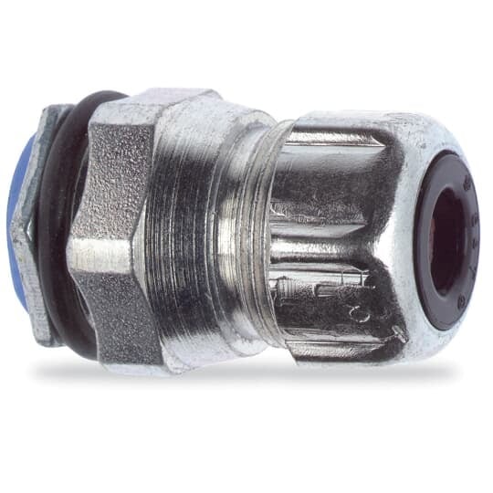 2633 T&B Chase Straight Cord Connector, 1/2 in Trade, 3/8 to 1/2 in Cable Openings, Steel