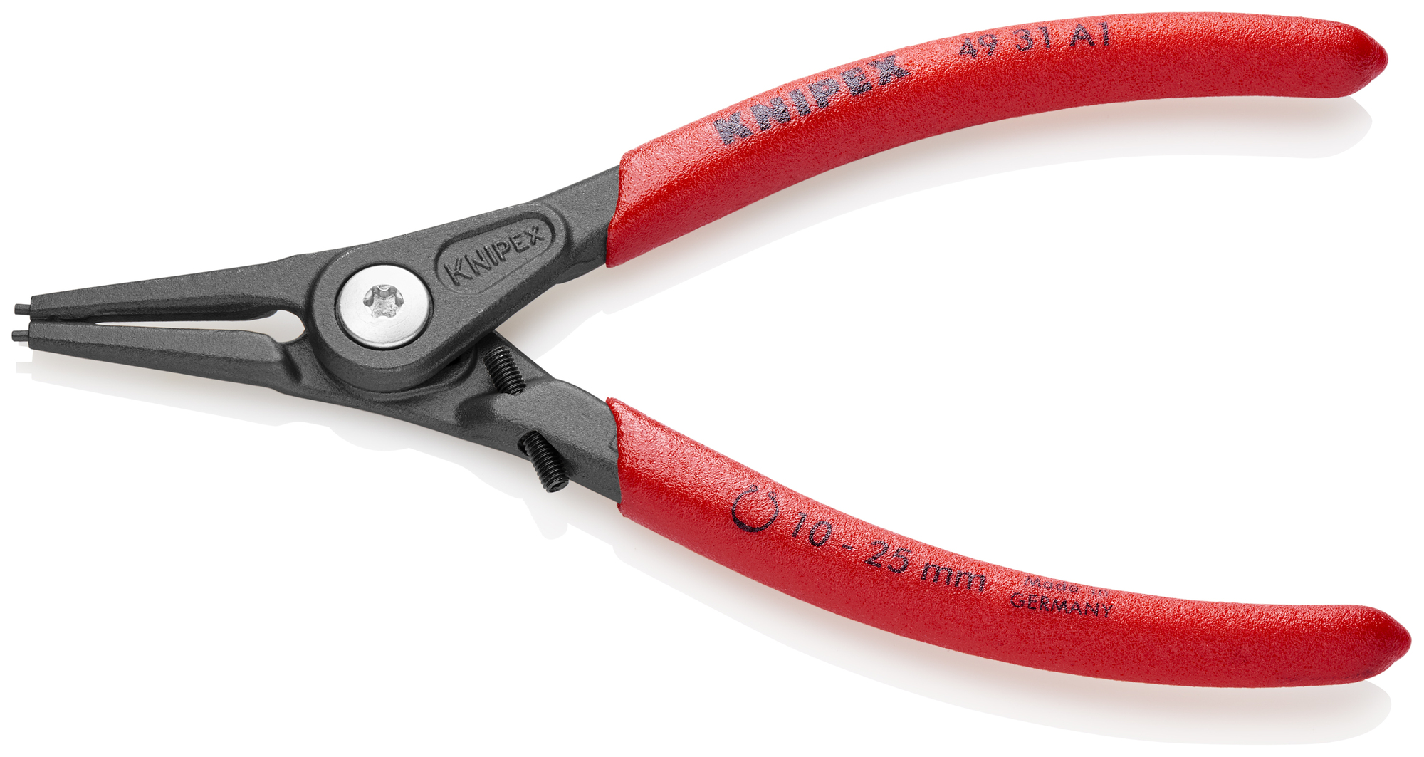 External Precision Snap Ring Pliers-Limiter, 5 1/2 in., Non-slip plastic, 3/64 in. Tips