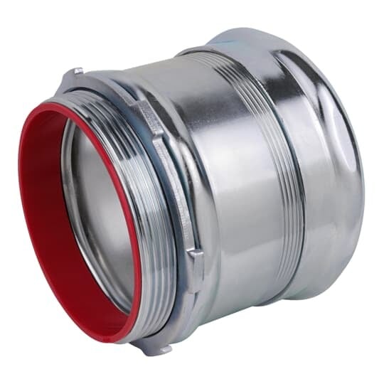 TC7110A Steel City Insulated Compression Connector, 4 in Trade, For Use With EMT Conduit, Steel, Zinc Plated