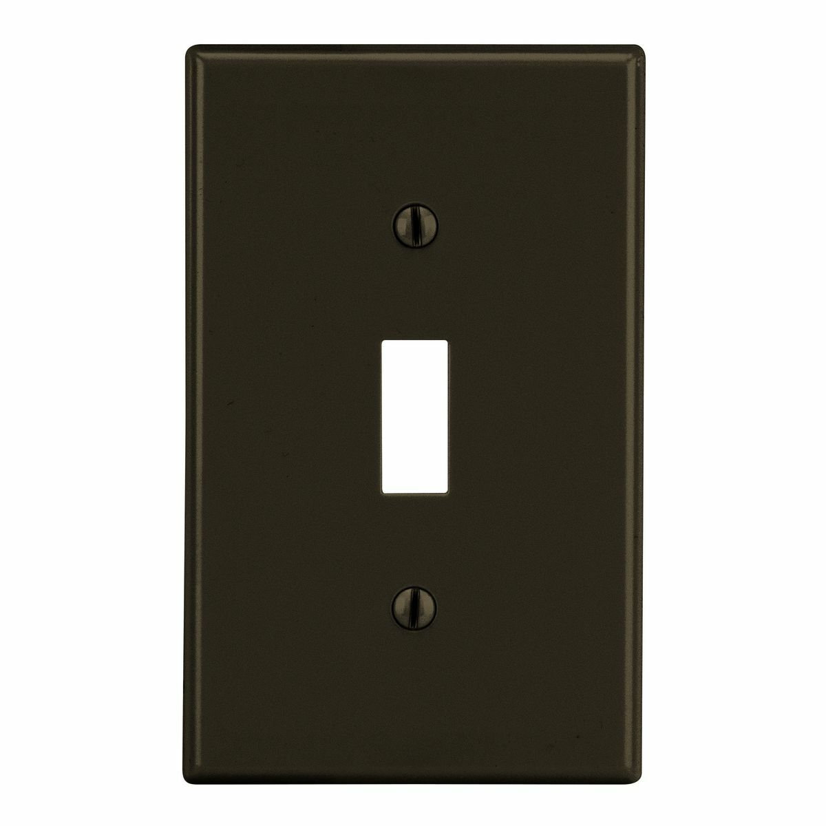 PJ1 Mid-Size Non-Metallic Wall Plate with Pre-Inserted Captive Screw, 1 Gangs, 3.15 in W x 4.94 in H, Polycarbonate Thermoplastic, Brown