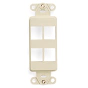 41644-T Decora QuickPort Multimedia Insert, 4 Ports, Fastened Mount, Light Almond