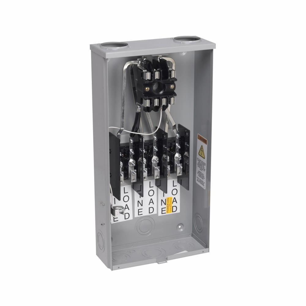 117 TB Single Meter Socket, 100 Amp, Test Block Ringed, 3R, Stainless Steel, Finish, #14-2/0, #14-2/0, Steel, Surface Mount, 4 Jaw, 1 Position, 1 Phase, 3 Wire, OH, UG