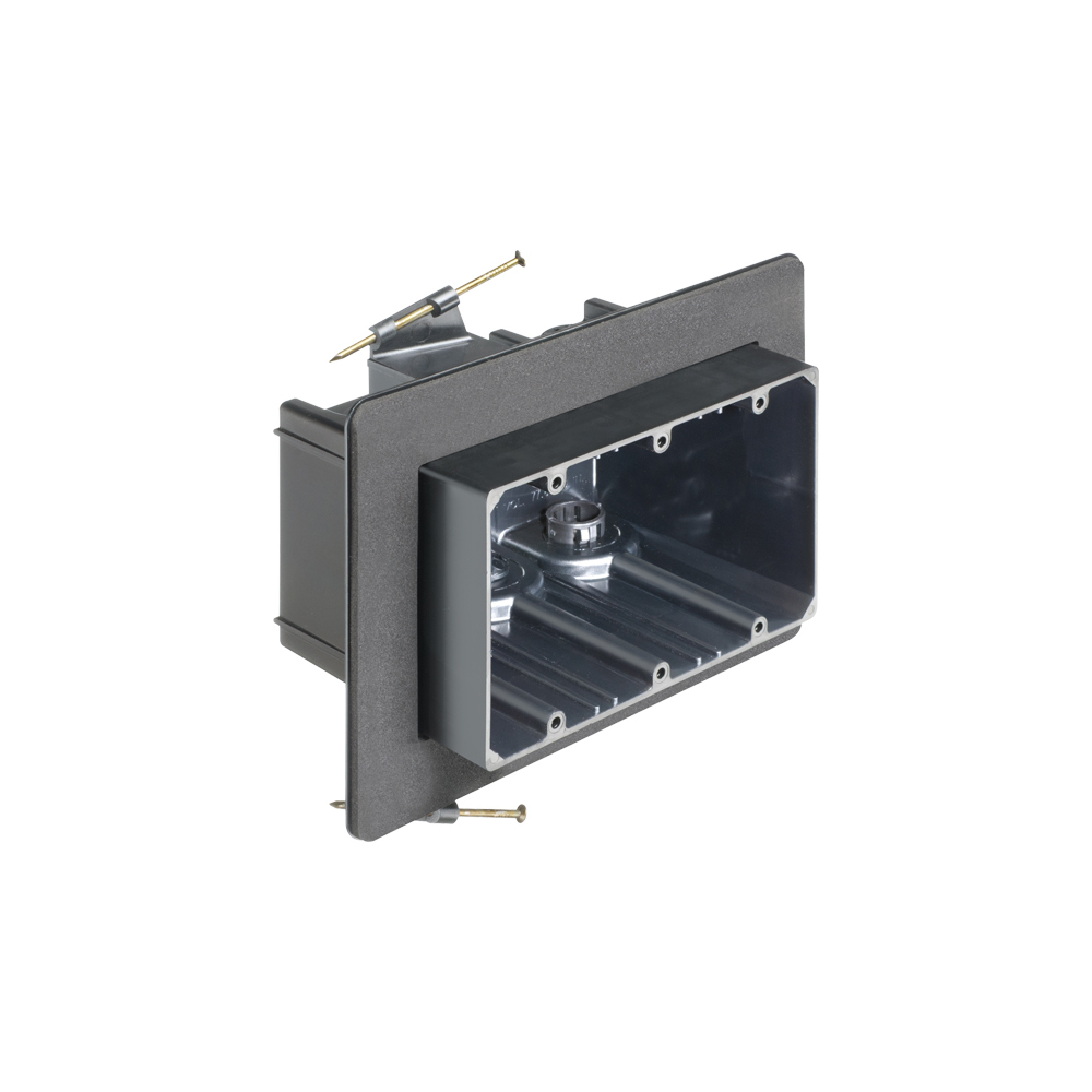 FN103FD One-Box Non-Conductive Versatile Vapor Box, Plastic, 77.8 cu-in Capacity, 3 Gangs, 7.664 in H x 8.124 in W x 4.344 in D