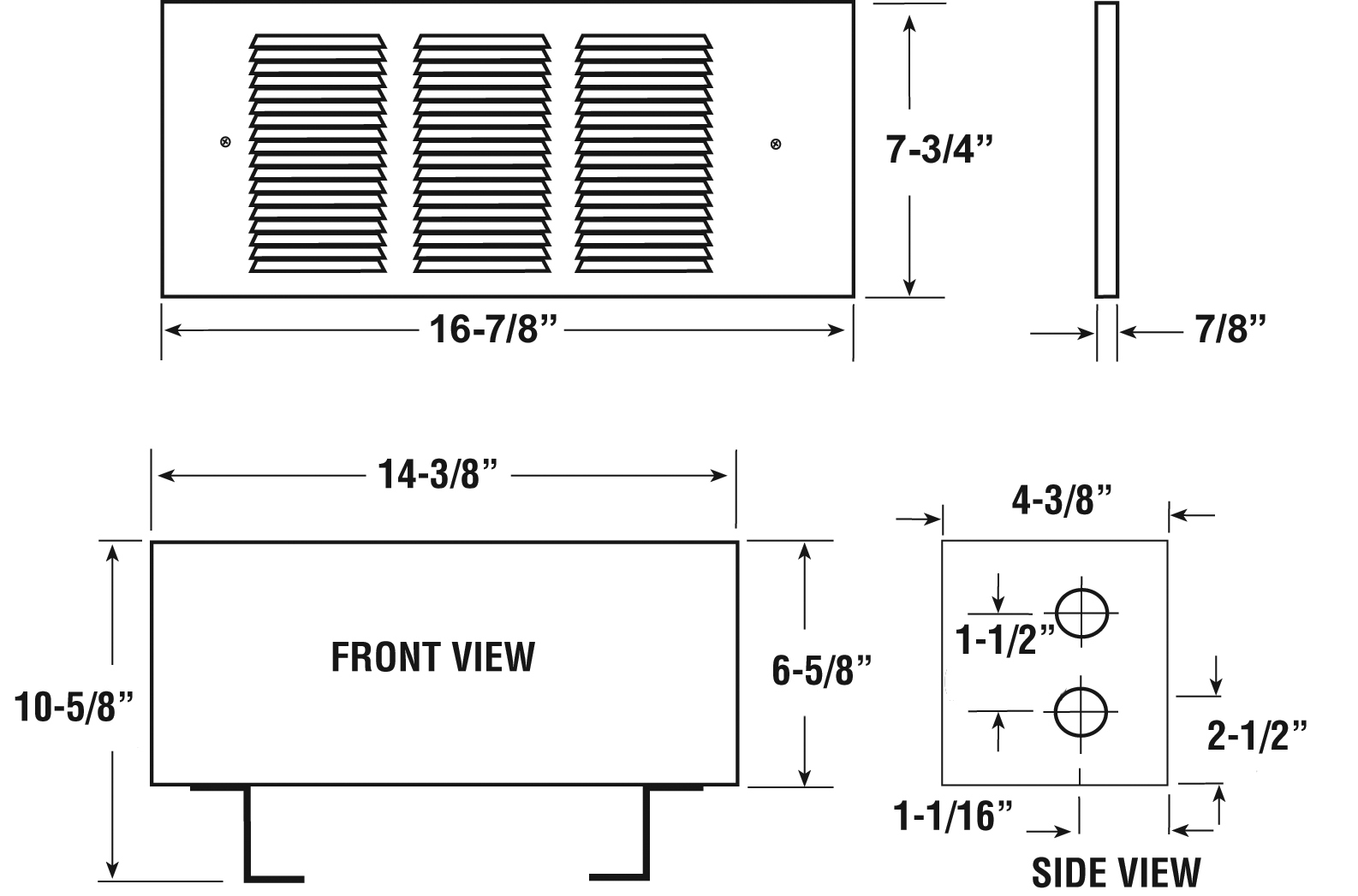 GFR2004IFF Berko 1-Phase Fan Forced Inner Frame Wall Heater, 240 V, 500/1000/1500/2000 W
