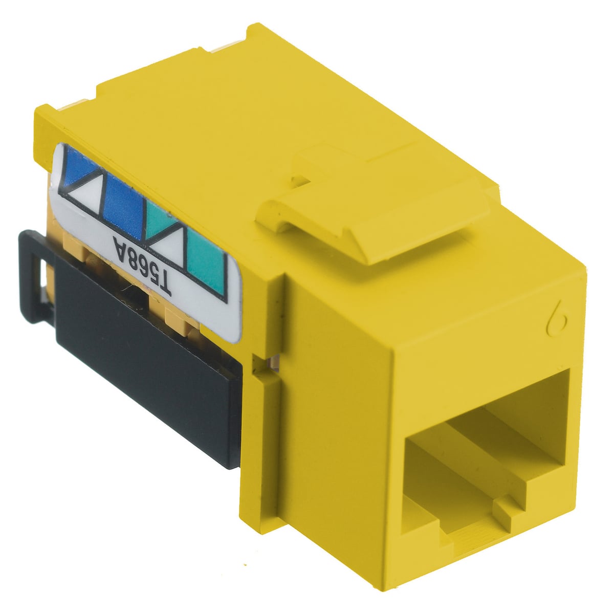 NSJ6Y Standard Universal A/B Modular Jack, Cat 6 Module, Screw Mount, Yellow