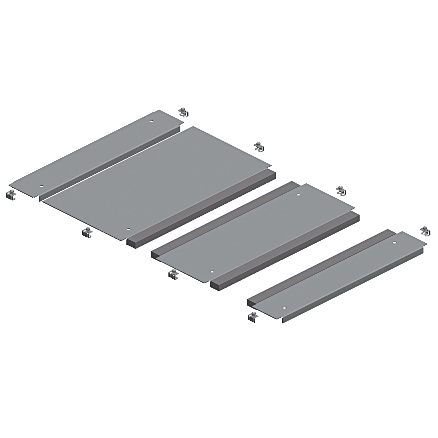 NSYEC882 Bottom Mount Standard Cable Gland Plate, For Use With Spacial SF, SFM Enclosures, 2-Entry, 1.5 mm THK, Galvanized Steel