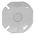 Pre-galvanized steel box flat cover 3-1/2 Inch diameter with 1/2 Inch knockouts for use with round and octagon boxes