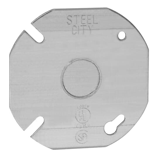 24-C-6 Steel City Outlet Box Cover, 3-1/2 in L x 3-1/2 in W, Flat Cover, Steel