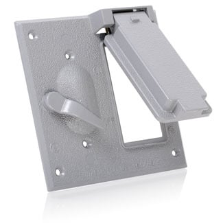 WM2SG-GY Outlet Box Cover, 4.61 in L x 4.61 in W x 0.83 in D, Weatherproof Cover, Aluminum