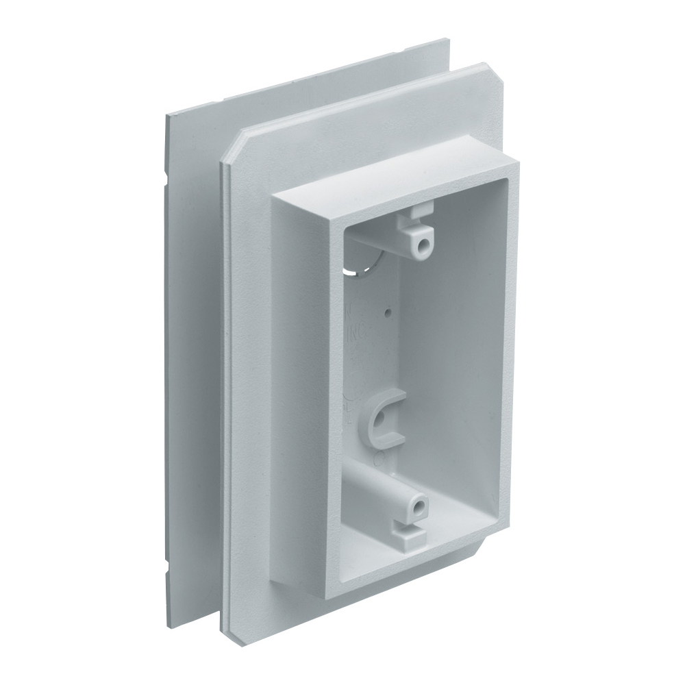 FS8091F 1-Piece Weatherproof Device Outlet Box With Knockout, Plastic, 19.4 cu-in Capacity, 1 Gangs, 1 Outlets, 2 Knockouts, 6.558 in L x 4.511 in W x 2.107 in H