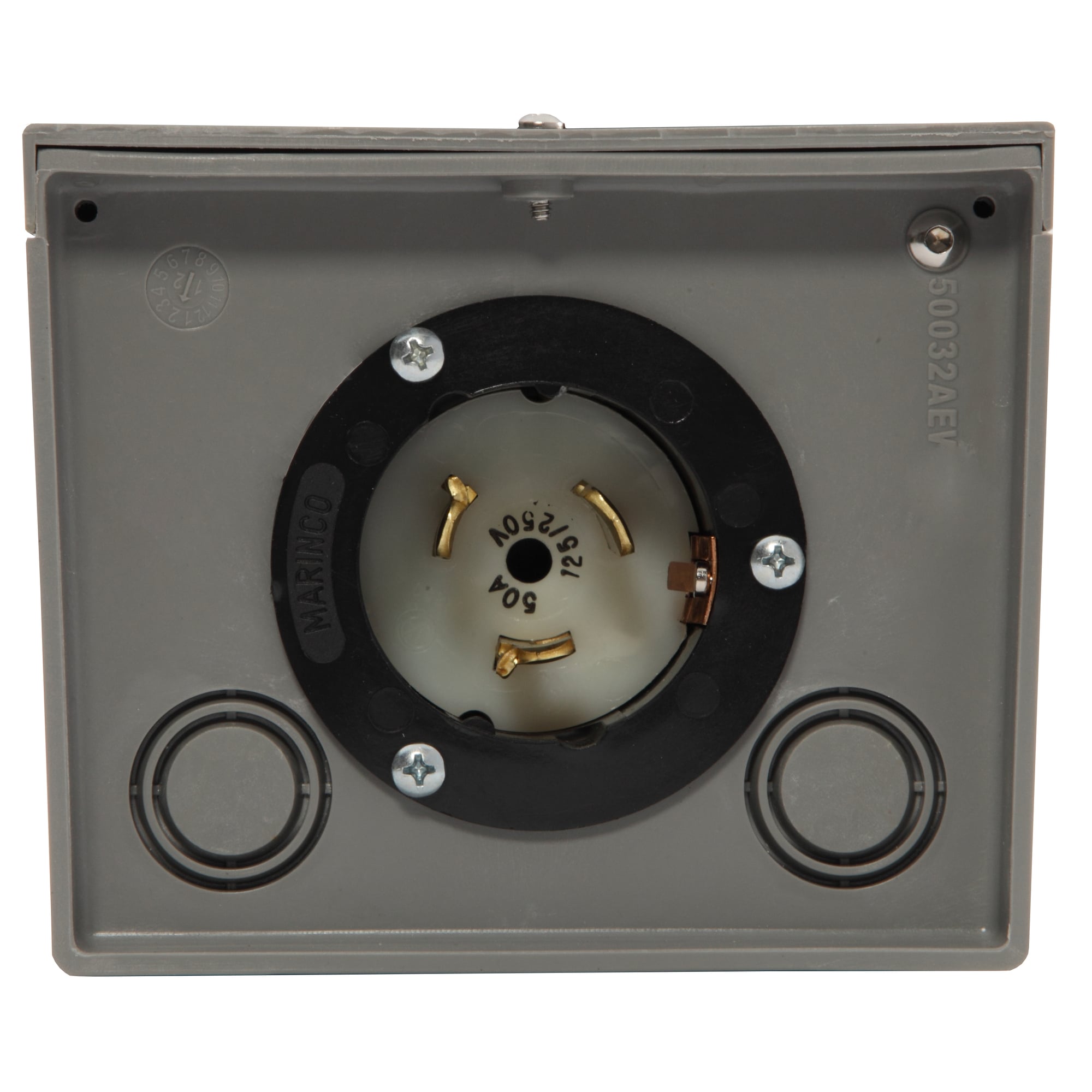 6338 50 Amp Power Inlet Box, 125/250V, raintight resin, NEMA CS6365