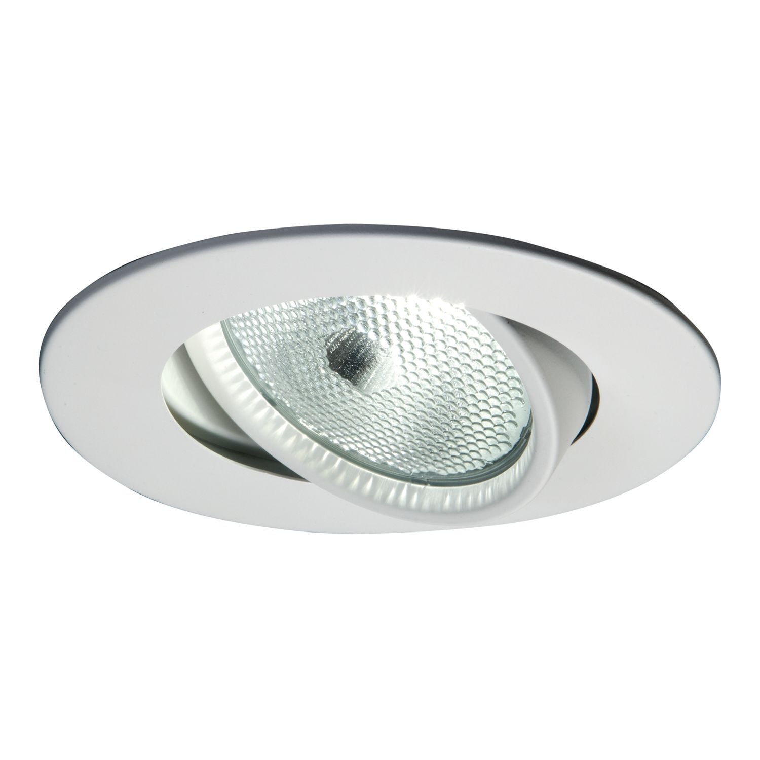 5060P Halo 5060 Adjustable Gimbal Round Lighting Trim, 5 in Dia Inside x 6-3/8 in Dia Outside, LED Lamp, For Use With H5 Housing, Aluminum