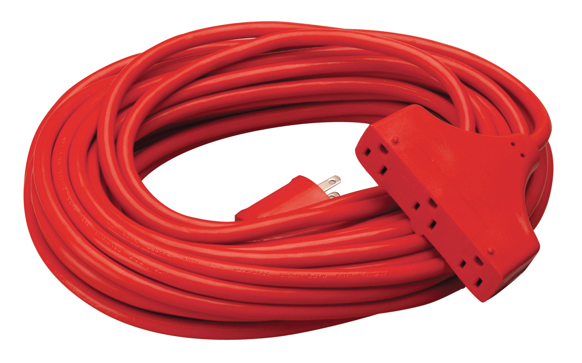 50ft SJTW Tritap Outdoor Extension Cord, 14/3, Red
